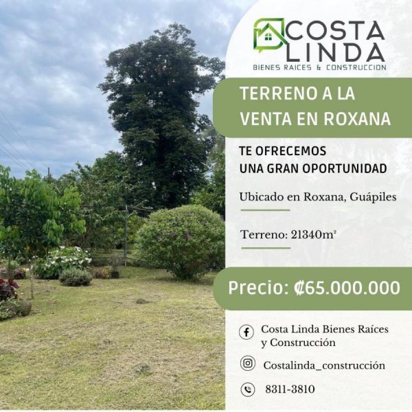 Terreno a la venta en Roxana, Guápiles