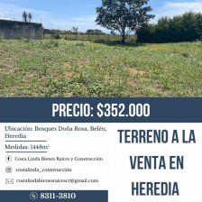 Terreno en Venta en Bosques Doña Rosa Belén, Heredia