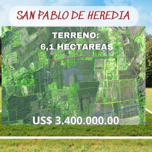 Se vende amplio lote con uso de suelo mixto en San Pablo Heredia 25-729