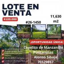 Terreno en Venta en Coyolito Manzanillo, Puntarenas